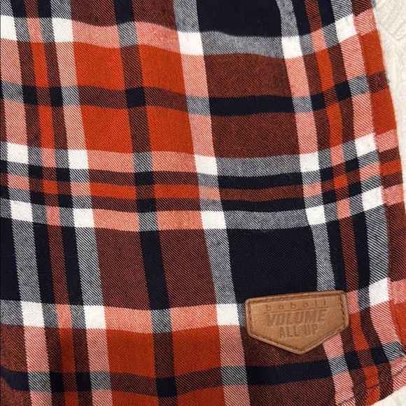 Orange and Navy Plaid Button Down Shirt, kids - Picture 4 of 5